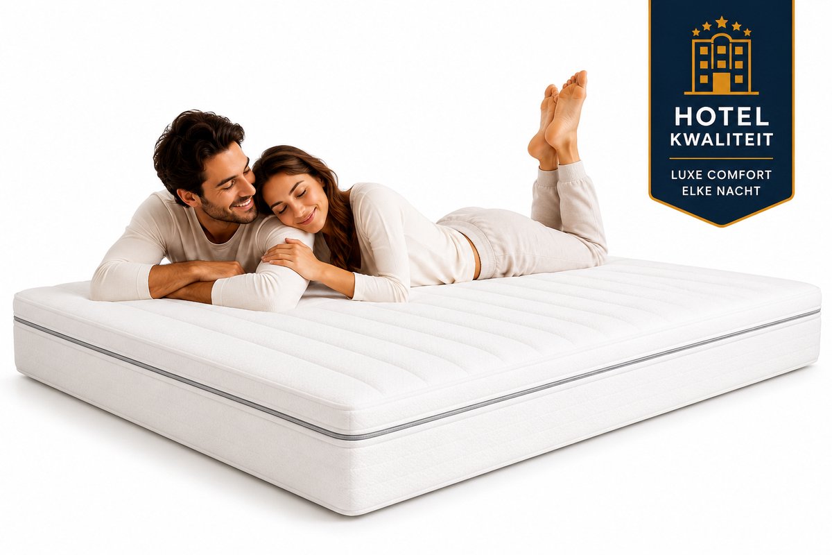 AMAY HOME 7-ZONE POCKETVERING HOTELKWALITEIT MATRAS 180x200 - HR45 KOUDSCHUIM - 21 CM - LUXE 3-ZIJDIG AFRITSBARE KATOENEN TIJK - TWEE ZIJDIG BESLAAPBAAR