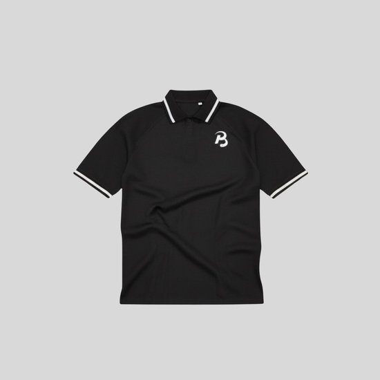 Polo Badèl Sports unisexe – Vêtements de Padel – Respirant et résistant – Zwart – Taille L