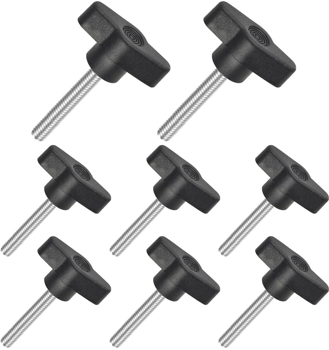 T-gevormde knoppen met geknurlde schroeven, zwarte handgreep voor bevestiging, M6*40mm, ideaal voor meubels en machines