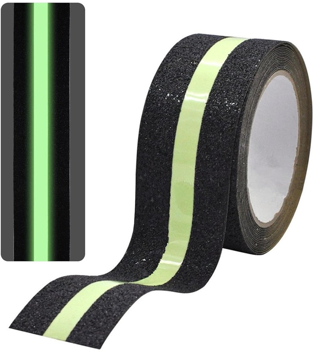 Zelfklevende antislip tape, 5 m x 5 cm, fluorescerende markeringstape voor trappen, ladders en gladde vloeren, geschikt voor binnen en buiten gebruik
