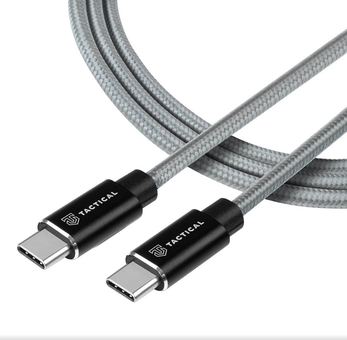 Tactical Fast Rope Kevlar USB-C naar USB-C 100W Kabel – 0.3 Meter – Grijs