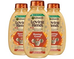 Garnier - Loving Blends Honing Goud Shampoo - 3 x 300 ml - Voordeelverpakking