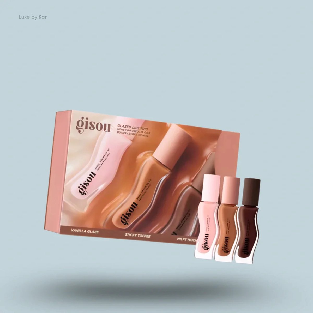 Gisou Glazed Lip Trio Set – Honey Infused Lip Oil – 3 Stuks – Hydraterende Lipolie met Glossy Finish – 24 ml