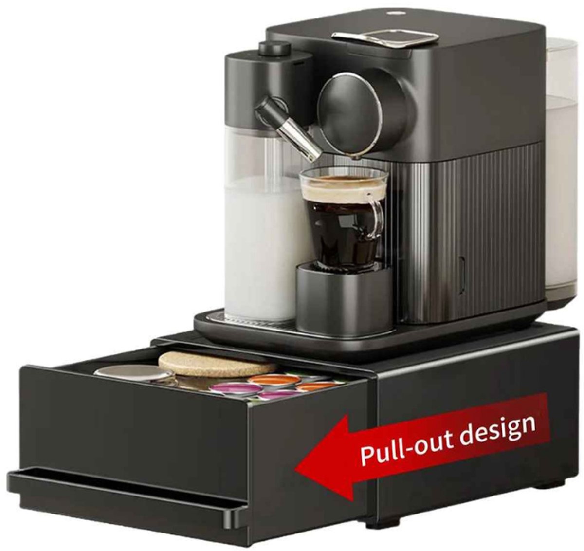 Casa Living Opberglade Koffie en Thee - Koffiecapsulehouder - Uittrekbare Lade - Magnetische Verdelers - Metaal - Ruimtebesparend