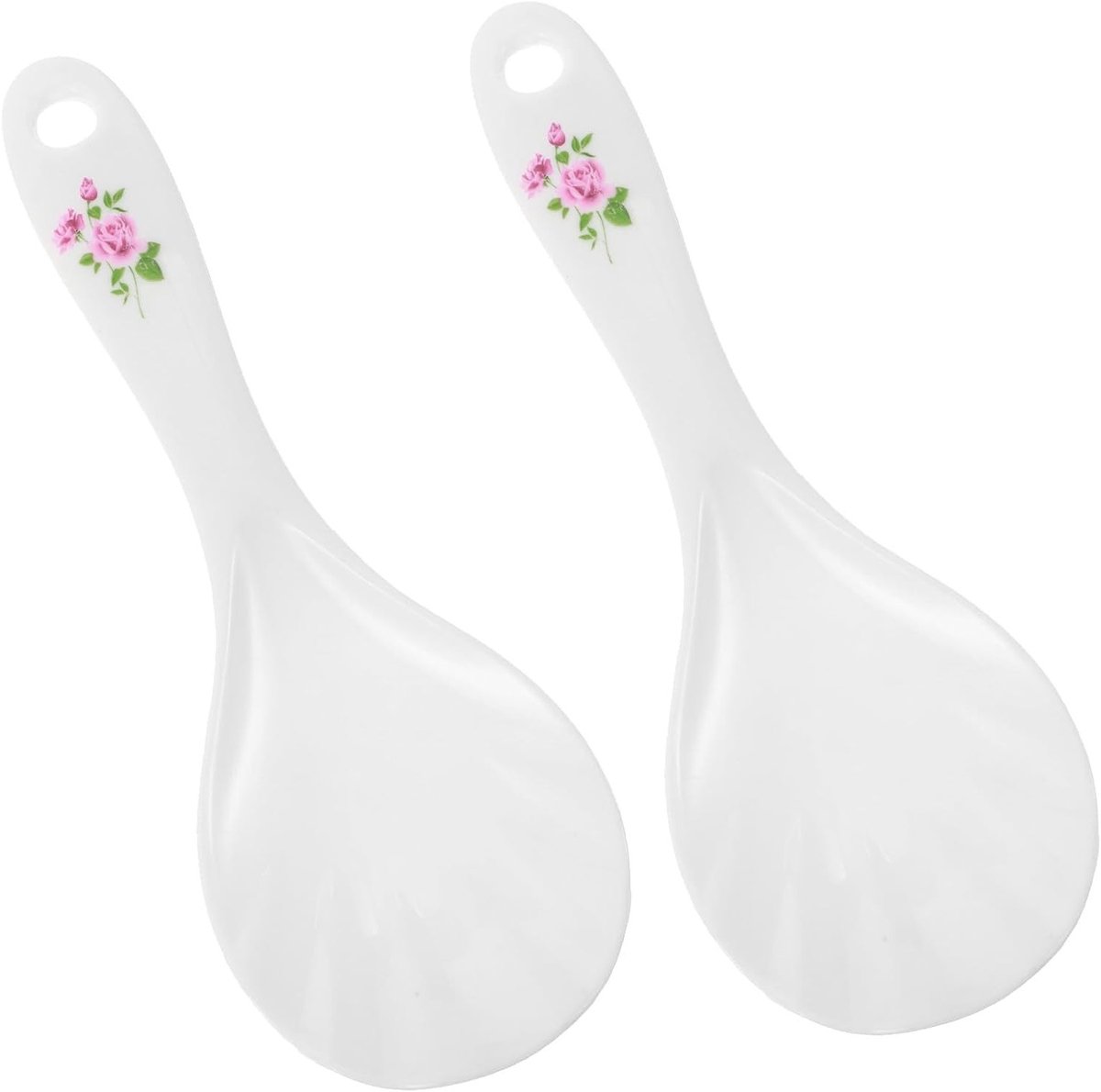 Set van 2 Rozenpatroon Rijstlepels - 20 cm, Antiaanbak, BPA-vrij, Ideaal voor Aardappelpuree, Salades en Rijstgerechten
