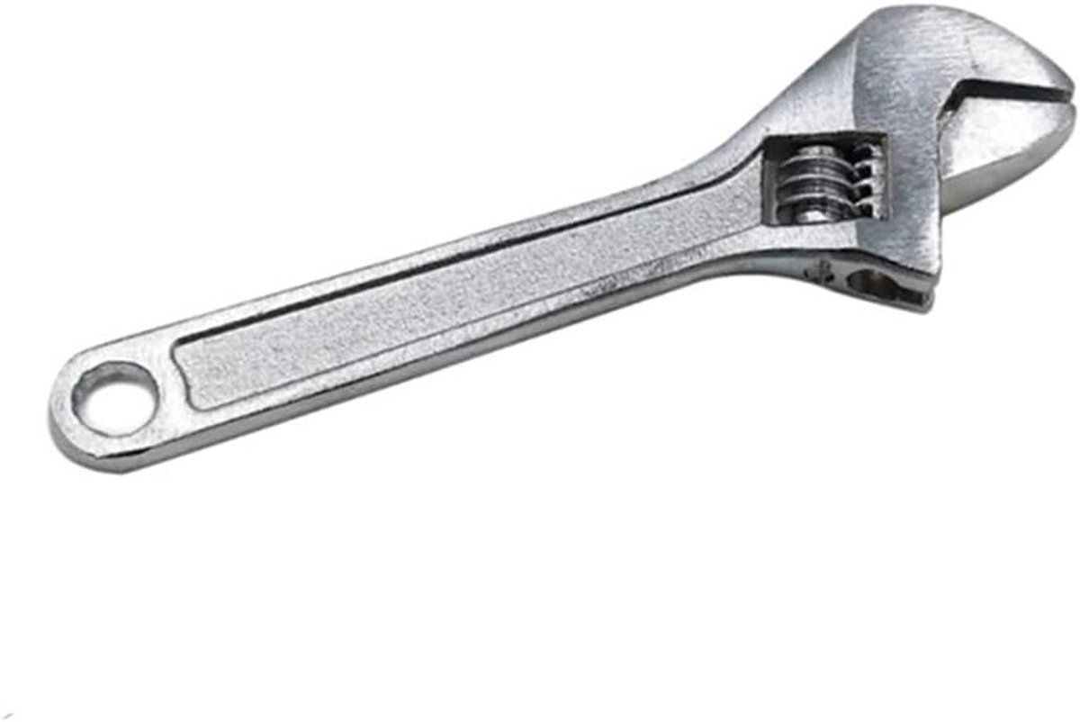 Compacte metalen steeksleutel van 100 mm in zilver voor nauwkeurige klussen en reparaties