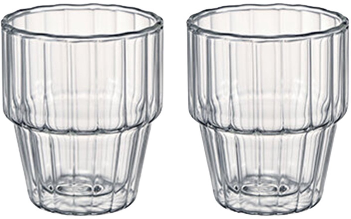 HARIO Dubbelwandige Stapelbare Hittebestendige Glazen - Set van 2 - 300mL - Double Walled Stack Glass Line