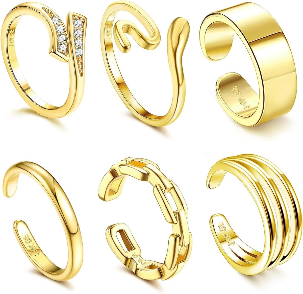Verstelbare 14K Gouden Teenringen voor Dames met Zirconia Bloem en Hart - Zomer Strand Sieraden