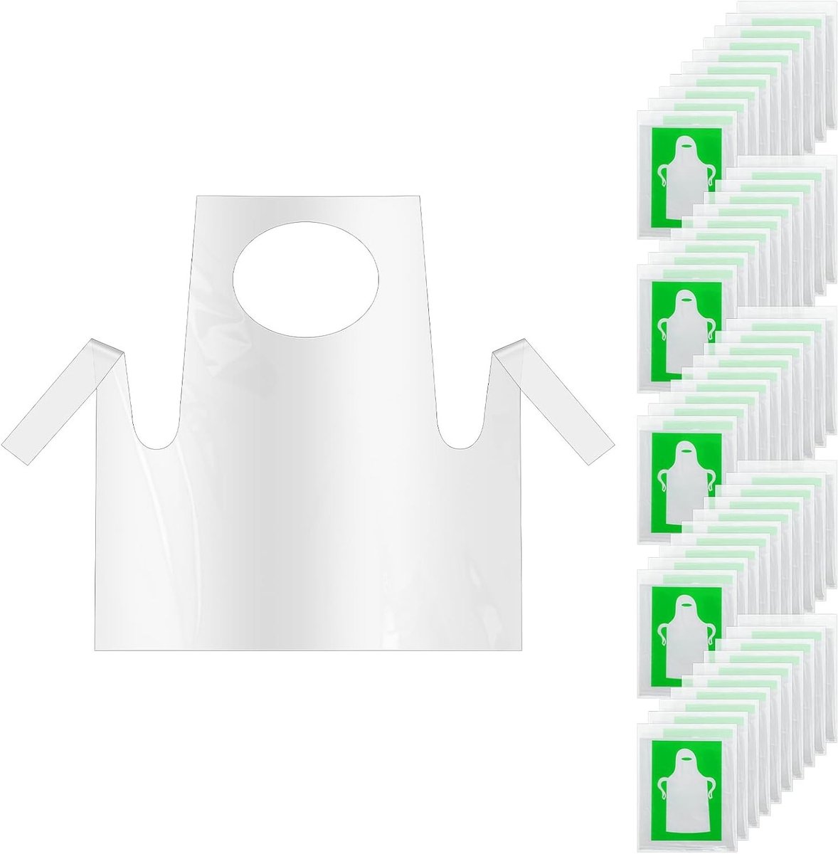 50 Stuks Wegwerp Schorten voor Kinderen - Plastic, Waterdicht en Transparant 55 x 65 cm voor Koken, Schoonmaken en Schilderen