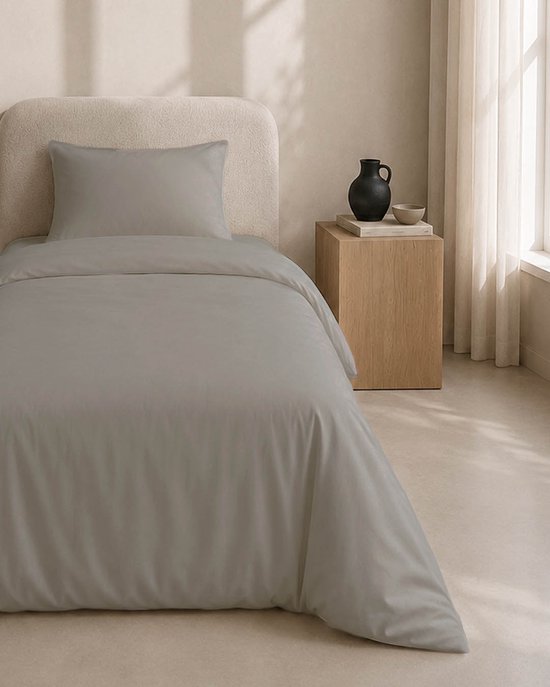 HOOMstyle Dekbedovertrek met kussenslopen - luxe micro Percale - dekbedovertrek - 140x220cm - 1 persoons - Taupe van HOOMstyle — afbeelding 2