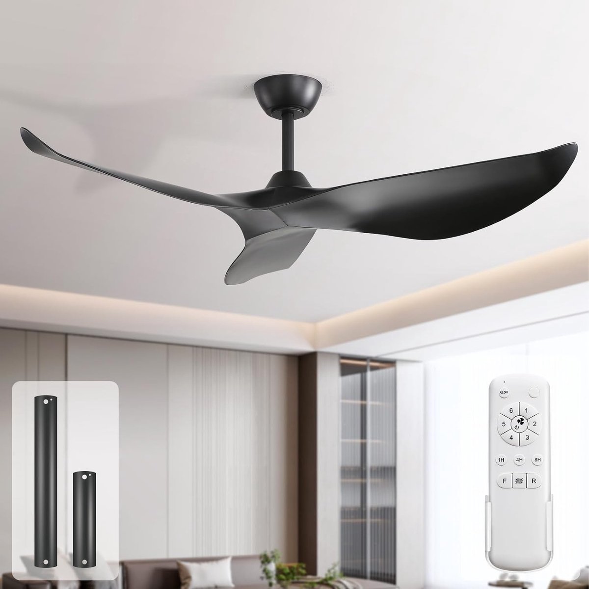 Plafondventilator - Modern Design - Stille werking - Afstandsbediening - Voor Slaapkamer en Woonkamer