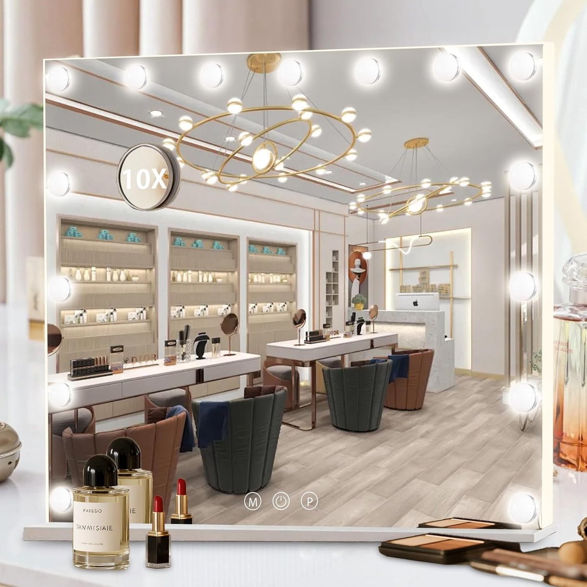 Make-upspiegel met verlichting - Glas - Hollywood-ontwerp - Grote afmetingen - Voor Vrouwen en Meisjes