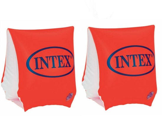Oranje Intex zwembandjes met blauw logo, voor armen.