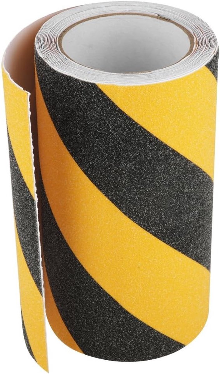 Geel-Zwarte Gevaar Waarschuwingsband PVC Antislip Zelfklevende Tape 20cm x 5m Veiligheidsafdekking voor Binnen en Buiten