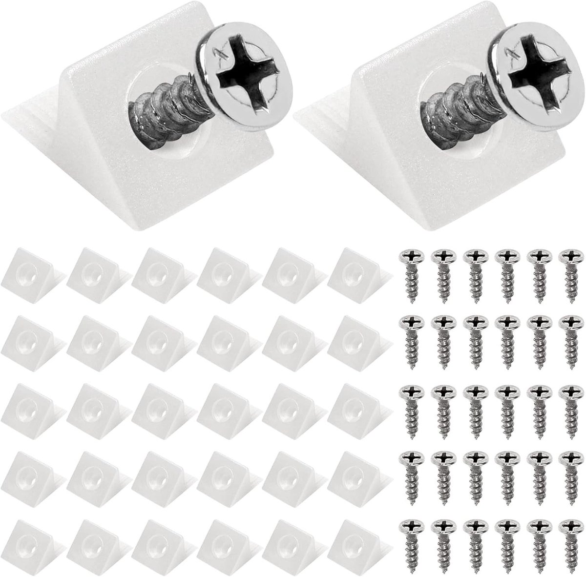 200 Stuks Versterkingsschroeven voor Achterwand - Verbeter de Stabiliteit van Kasten en Slaapkamers met Witte Verbindingselementen en Reparatieset