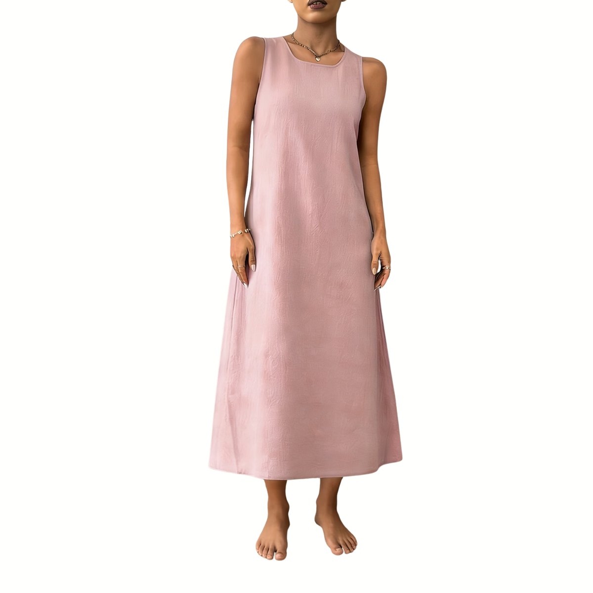 Currero Zomerjurk Dames Zomerjurken Volwassenen Vrouwen Midi Jurk Ibiza Stijl Sundress Dress XXL Roze