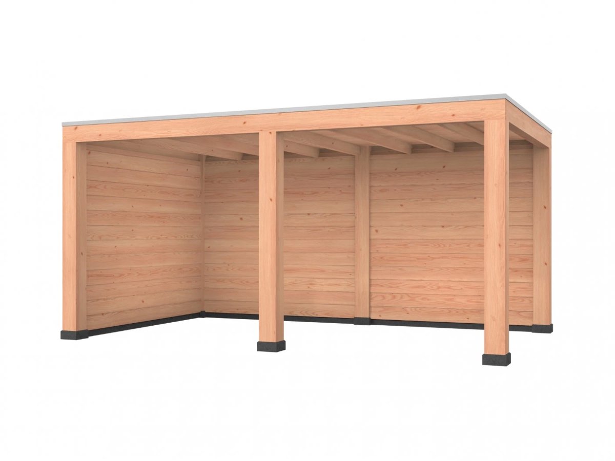 Douglas overkapping, 500 x 300, met achterwand en zijwand, Westwood Modern Basic