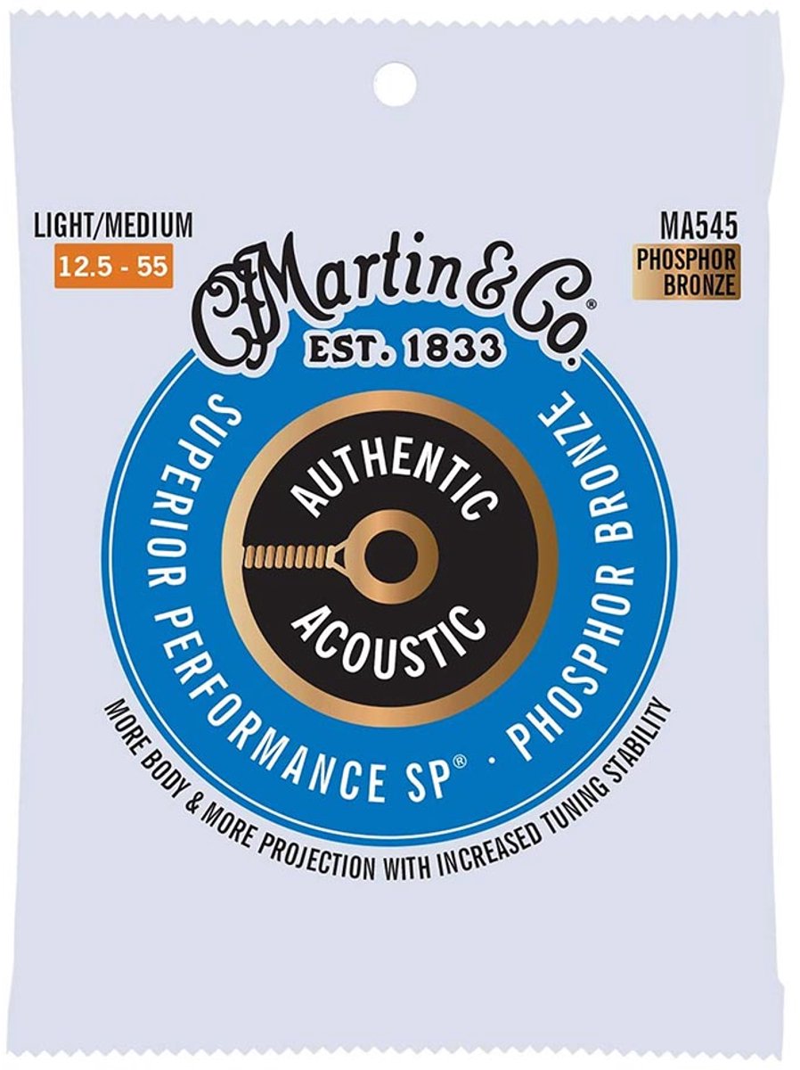Martin MA545 Snaren voor Akoestische Gitaar (12.5-55) Phosphor Bronze, Light / Medium