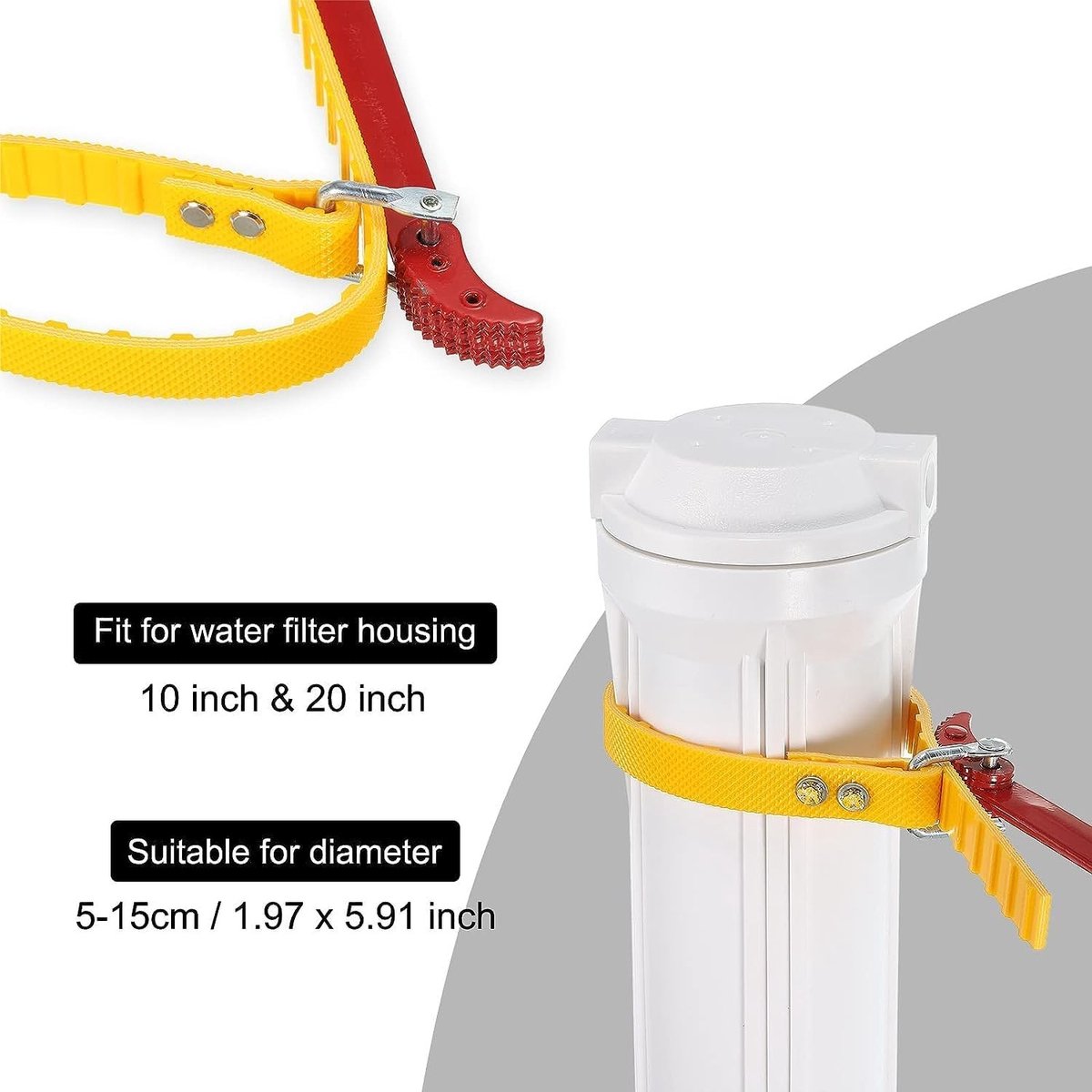 Multifunctionele 8 inch oliefilter sleutel en banden sleutel, diameter 50-150mm voor het openen van filters en buizen