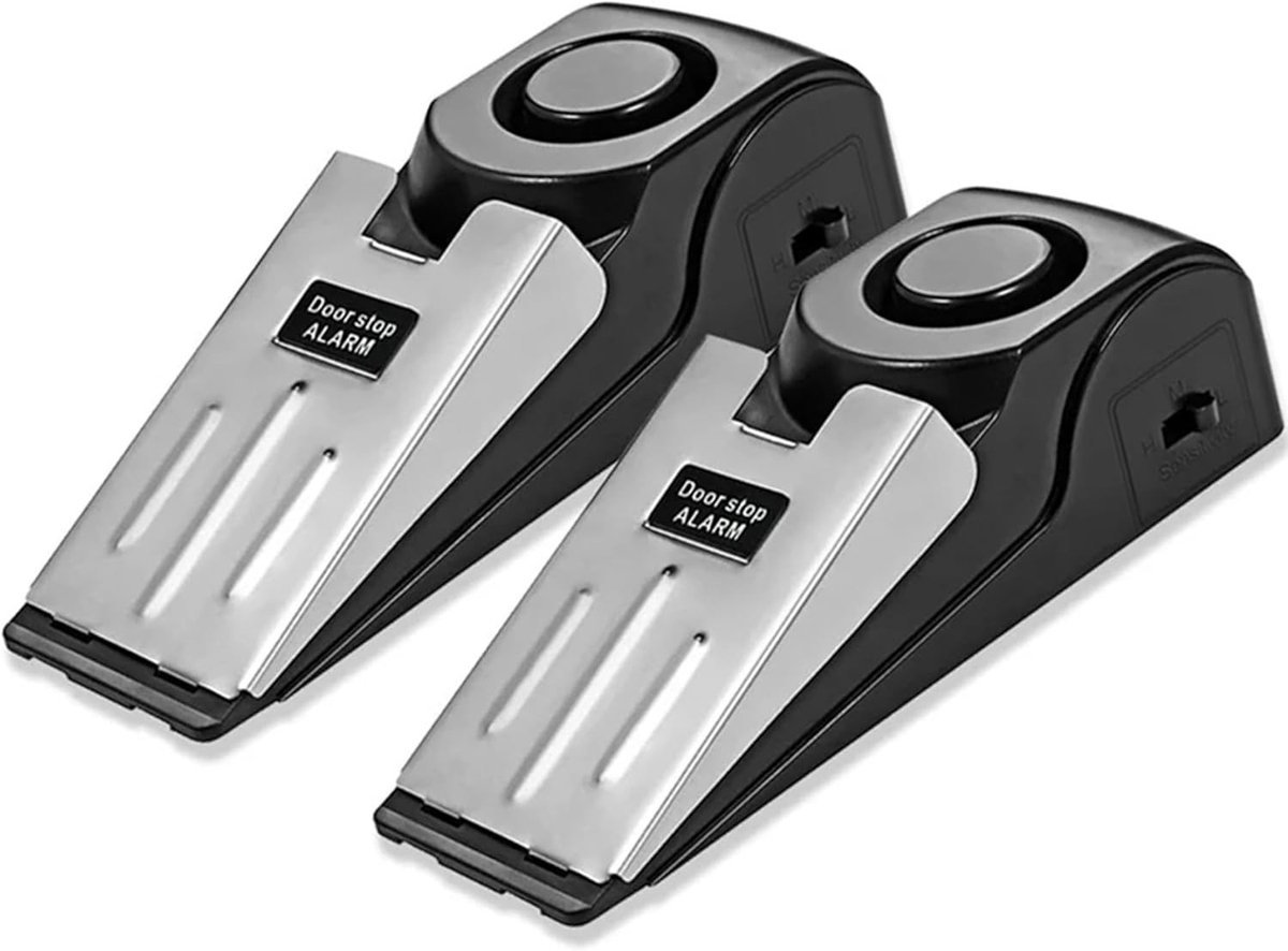 Alarm Deurstopper Wedge Jammers - 120dB Geluid, Draagbaar en Winddicht voor Thuis en Hotelbeveiliging, Inbraakpreventie en Persoonlijke Bescherming tijdens Reizen