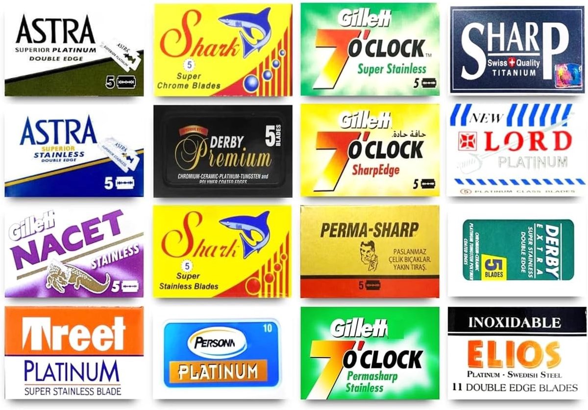Scheermesjes Set - Assortiment - 100 Hoogwaardige Klingen - Diverse Merken - Voor Mannen en Vrouwen