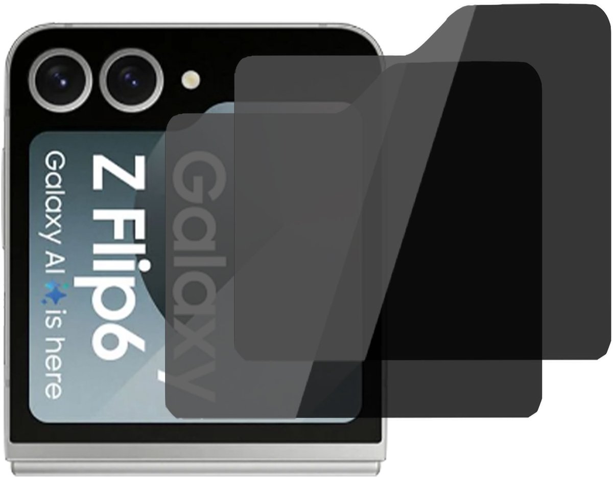 2x Geschikt voor Samsung Galaxy Z Flip 6 / Flip 7 FE - Privacy Screenprotector - Beschermglas - Privé GuardCover