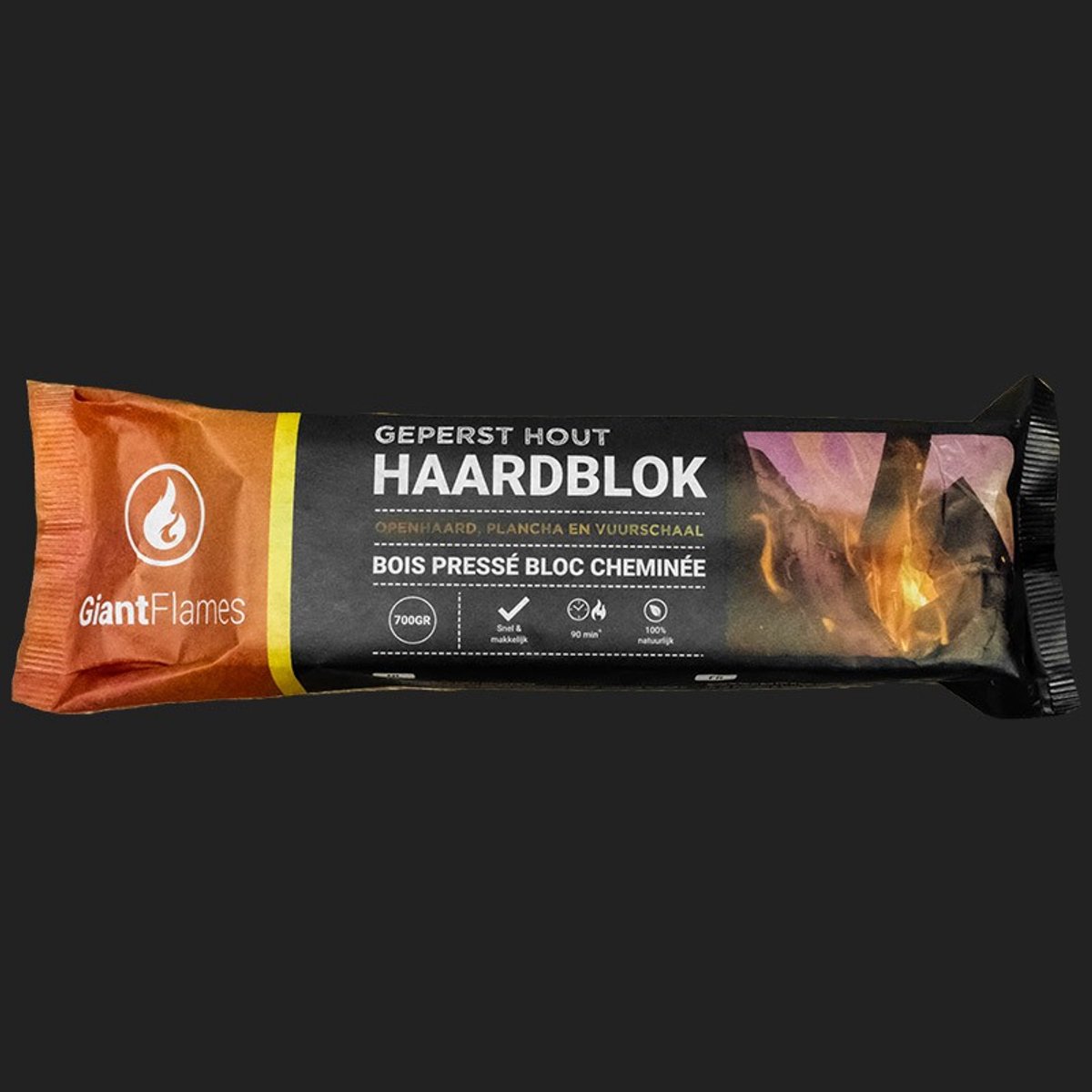 Giant Flames FSC-haardblok-700 gr-Geschikt voor open haard