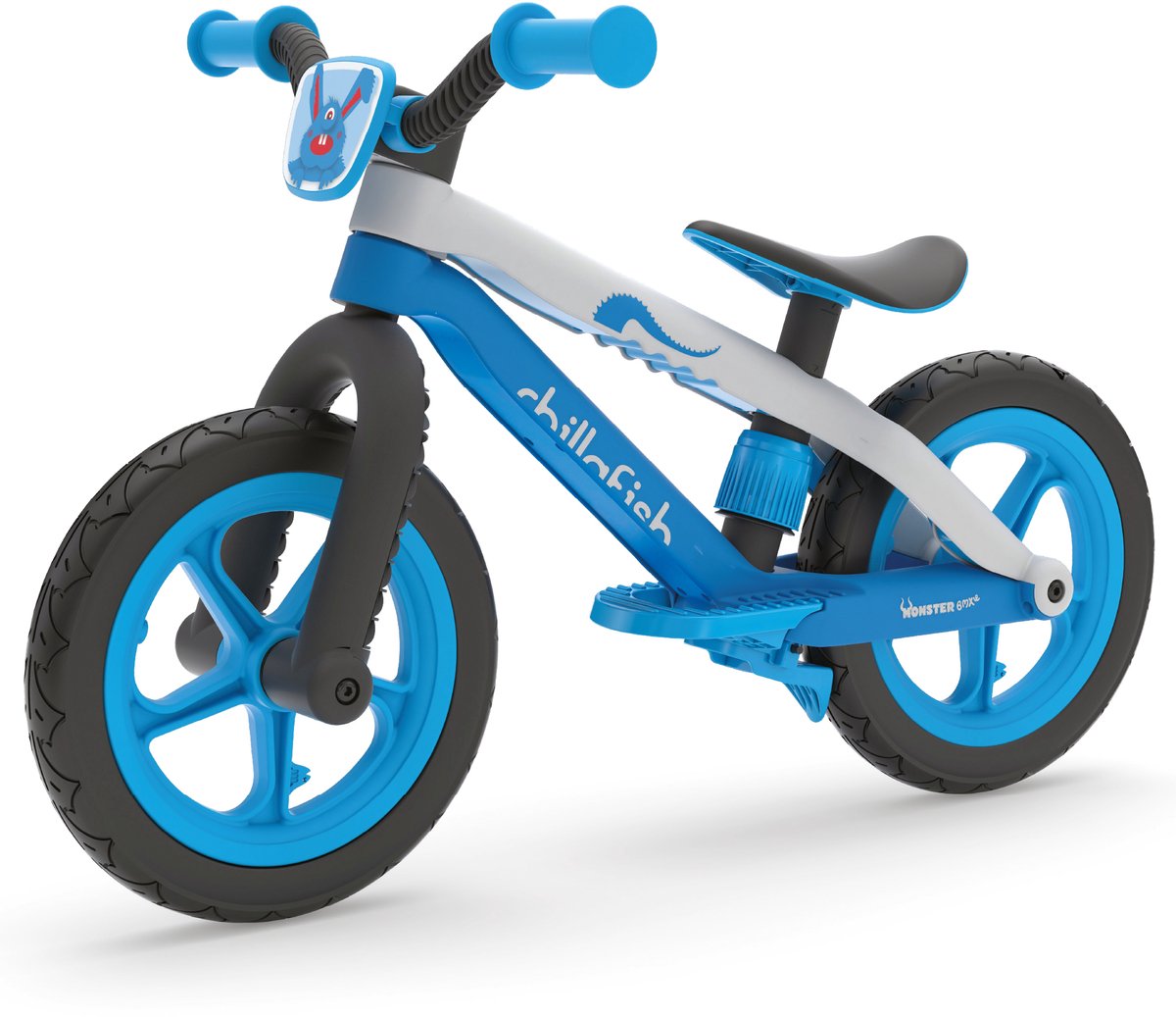 Chillafish BMXie 2 - lichtgewicht funky loopfiets met 12 RubberSkin banden en voetrem, blauw