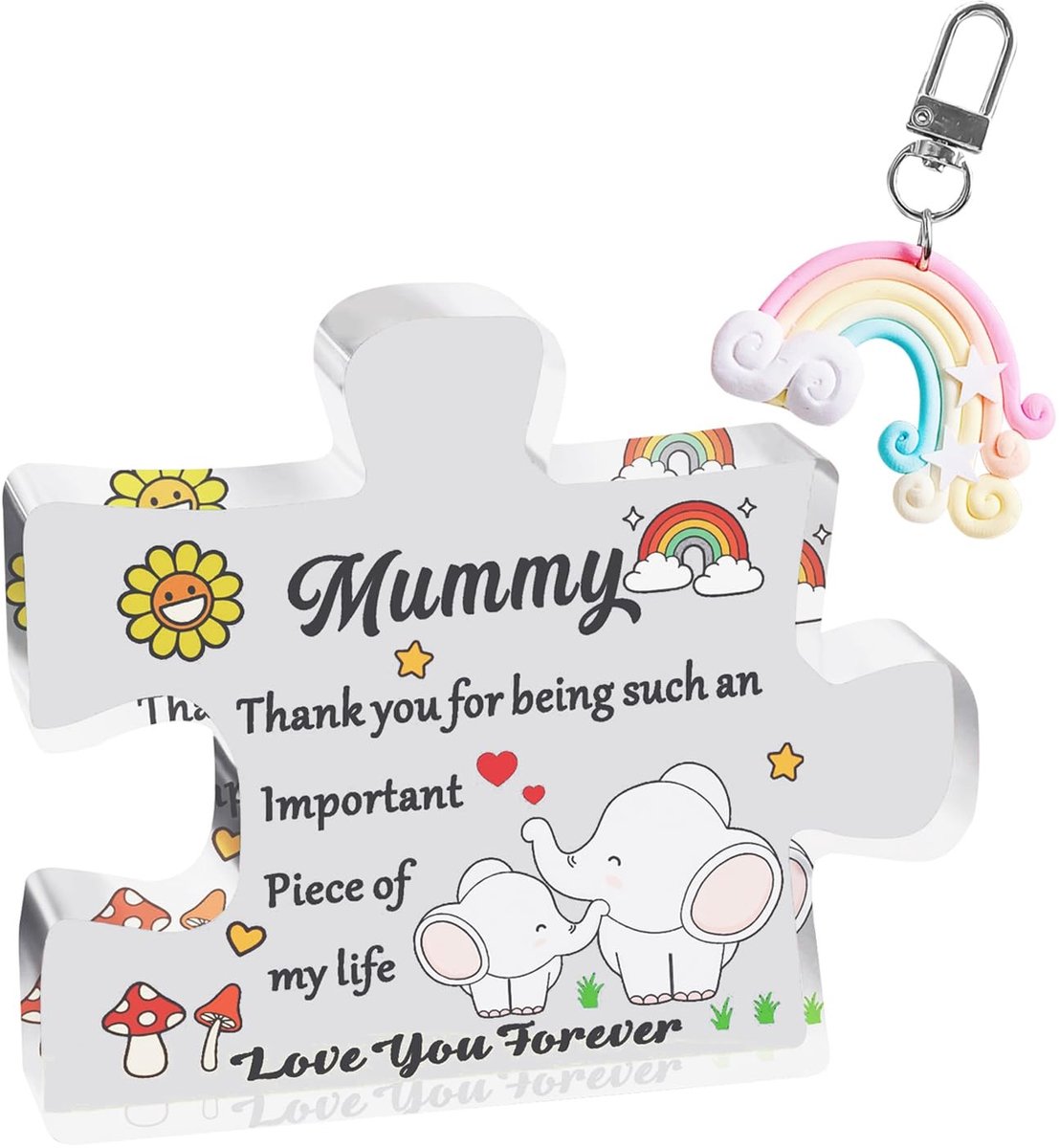 Solidchoice - Persoonlijke Acryl Puzzel met Sleutelhanger Cadeautje
