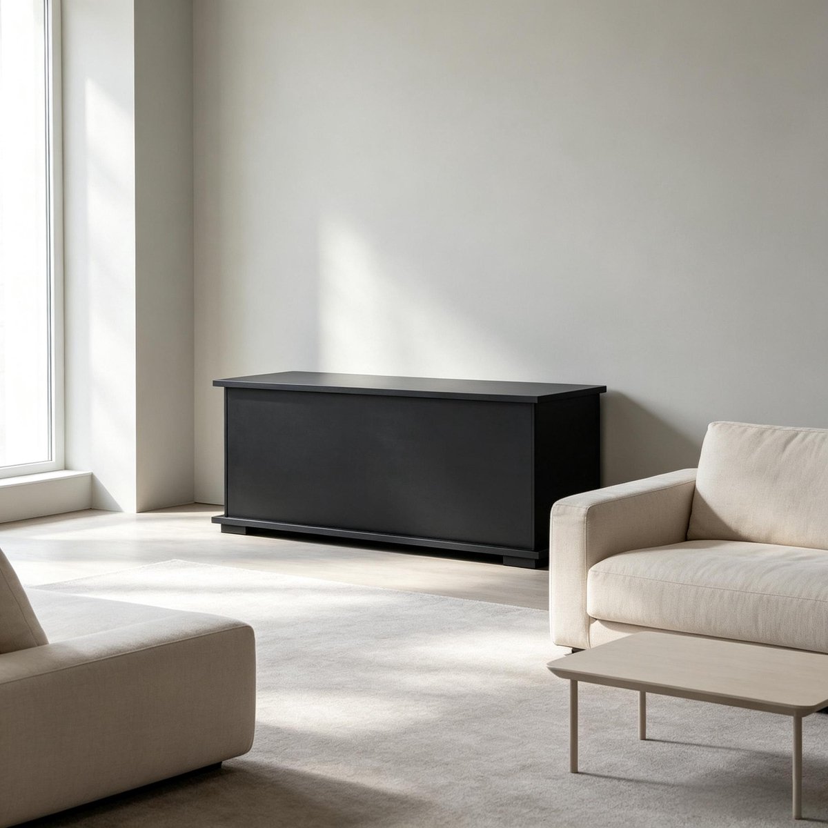OKWISH Opbergbank Met Klapdeksel – 100 X 40 X 40 Cm – Spaanplaat – Zwart – Met Opbergruimte Voor Woonkamer En Slaapkamer – Veiligheidsscharnieren