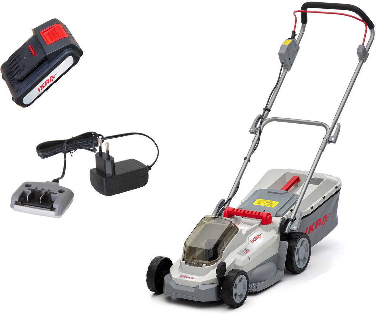 IKRA accu-grasmaaier ICM 2033 met mulch-functie, inclusief 20 V accu en oplader