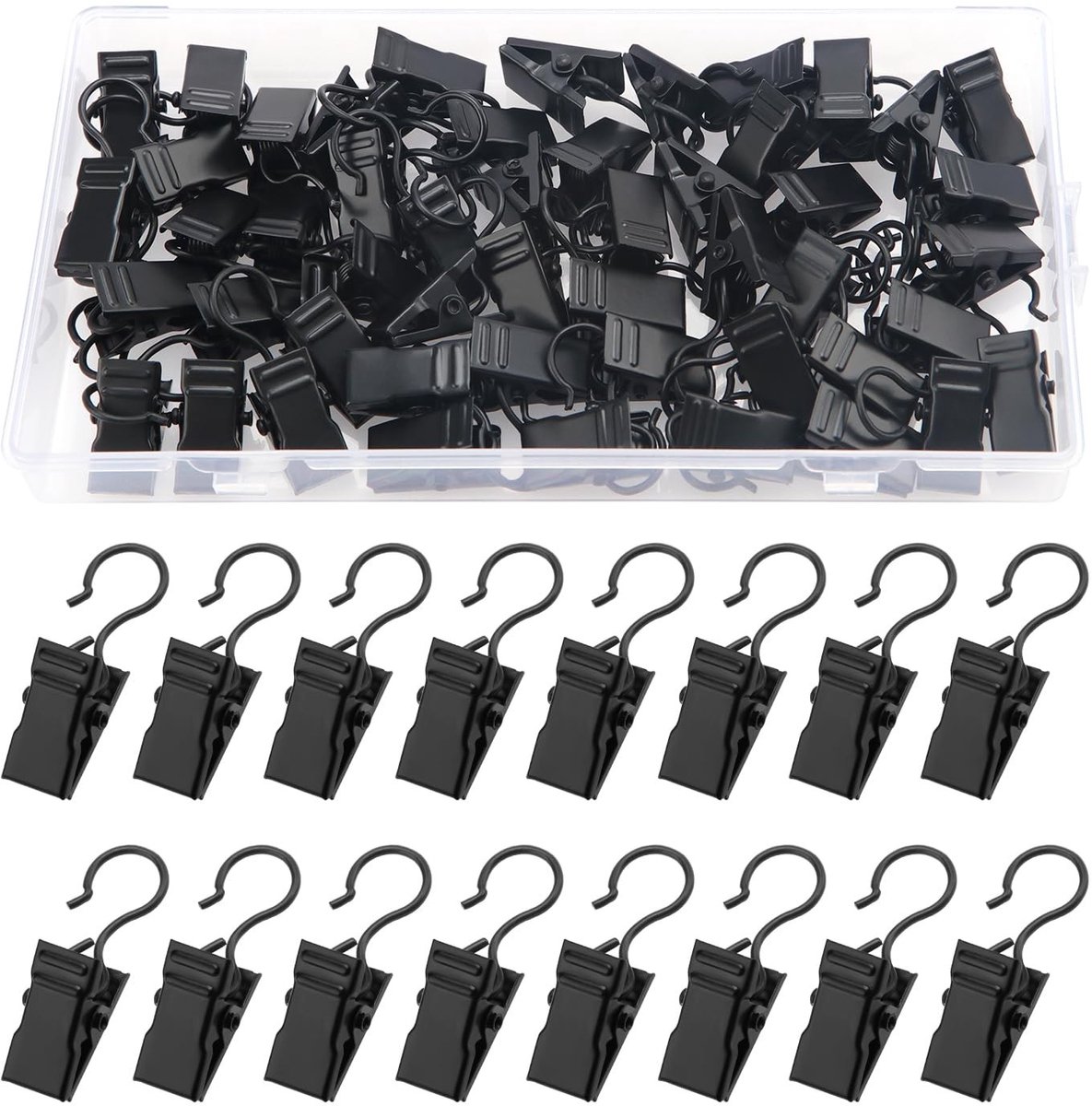 Solidchoice - 50 Stuks Metaal Curtain Clips met Haken voor Thuisdecoratie