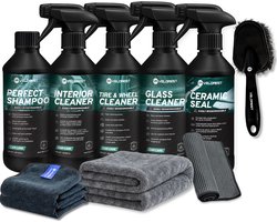 Velorest Car Clean Set - Auto Was Set - Auto Schoonmaak Set - Ruitenreiniger - Interieur Reiniger - Autoshampoo - Velgenreiniger - Auto Wassen