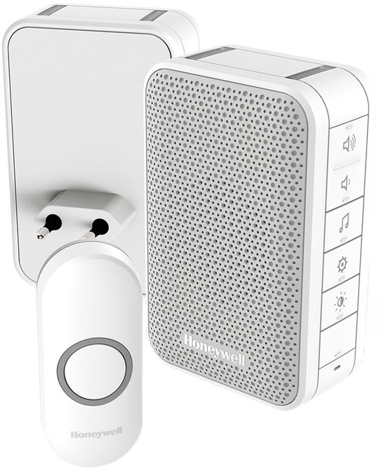 Honeywell draadloze draagbare en plug-in deurbel - Met volumeregeling en drukknop - Wit — afbeelding 4
