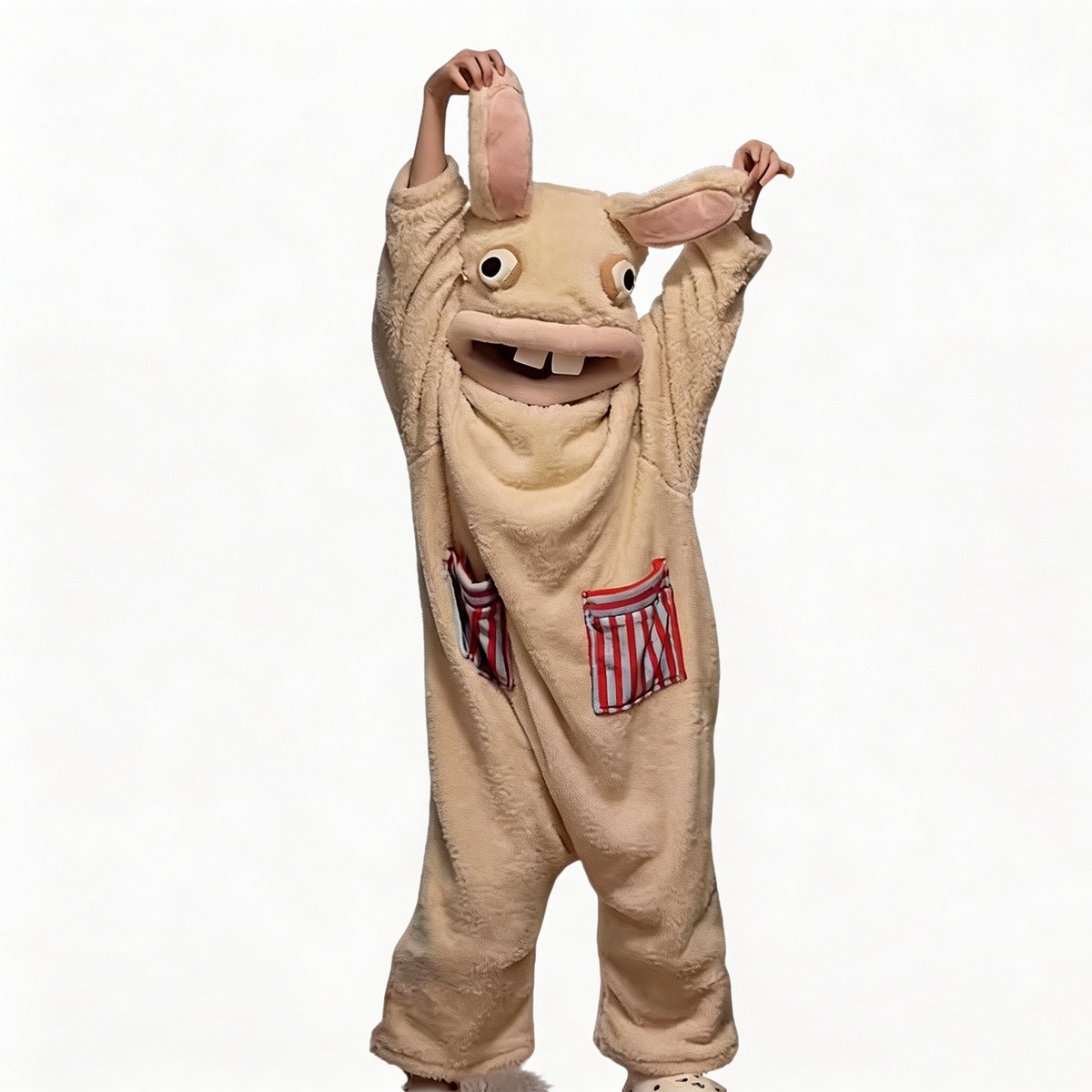 casalora® Leuke Gekke Konijnen Onesie Pyjama – Wit – Zachte en Comfortabele Pyjama met Lange Mouwen – Schattig Cartoonpatroon