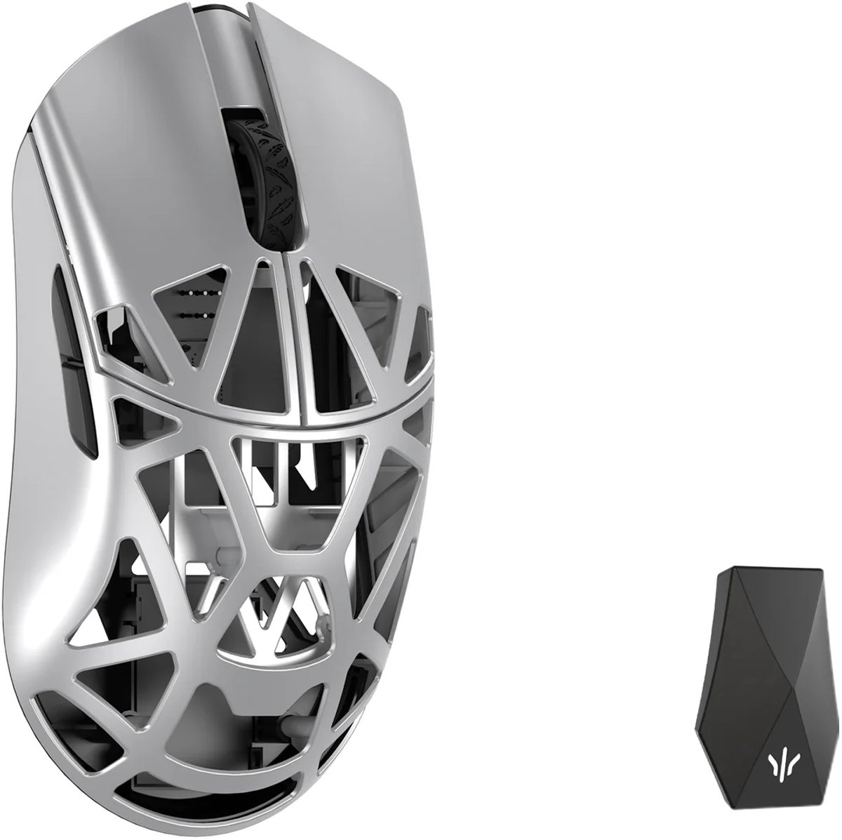 WLMOUSE Beast X Max - Draadloze Magnesium Gaming Muis - 44g - PAW3950HS Sensor - 8000 Hz Polling Rate - Omron Optical Switches - Solid Sides - Zilver