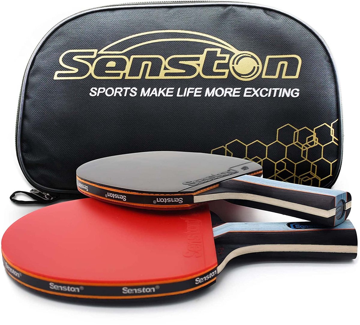 Solidchoice - Set van 2 Tafeltennisbatjes met Shake Hands Grip