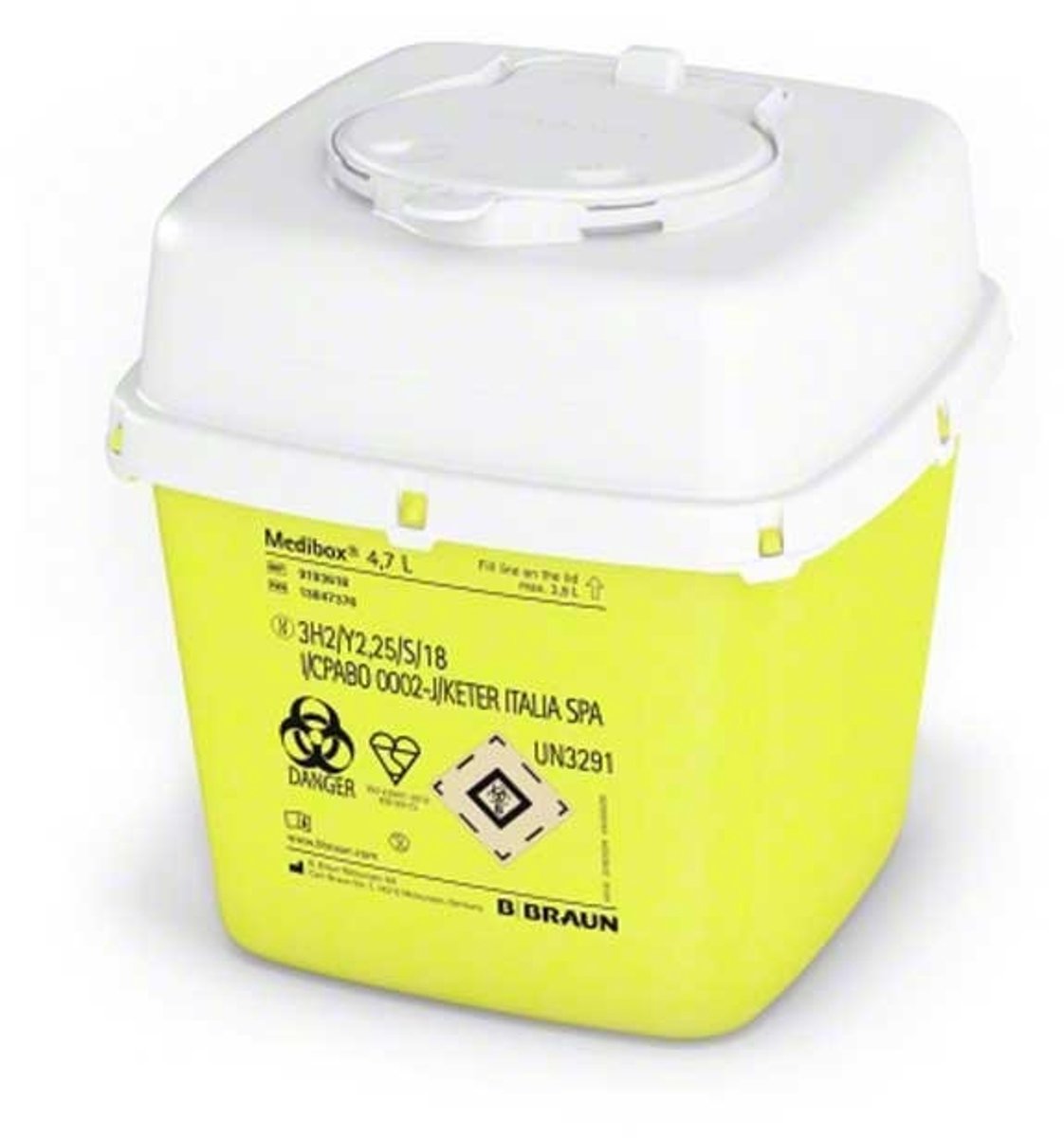 Solidchoice - Gele Afvalcontainer voor Medisch Afval, 4,7 Liter