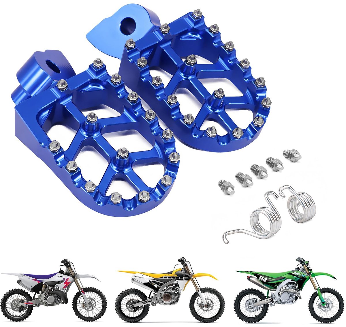 Solidchoice - CNC Voetsteun voor Crossmotor, Blauw