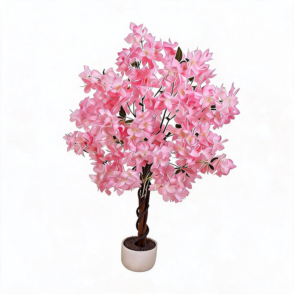Triumpunpre Decoratieve kunst kersenbloesemboom - 120 cm - vlinderroze bloemen - flexibele takken - zwarte pot - interieur en bruiloft decoratie