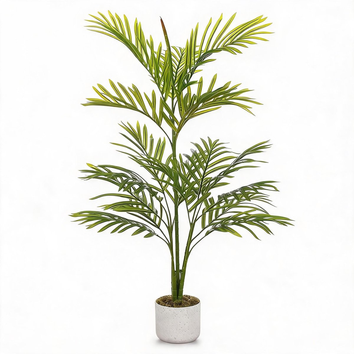 Triumpunpre - Kunst Areca Palm - 110cm, duurzaam PEVA, verstelbare bladeren met moderne pot voor zakelijk gebruik