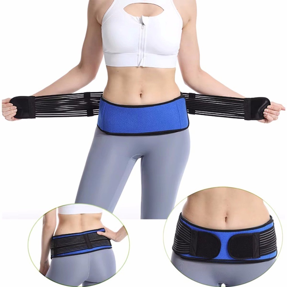 Maat M（115cm） - Orthogordel- Verstelbare Bekkenbrace met Gerichte Compressie -Orthogordel blauw- Bekkenband voor Heup en Bekken - Verstelbare Bekkenbrace met Dubbele Sluiting