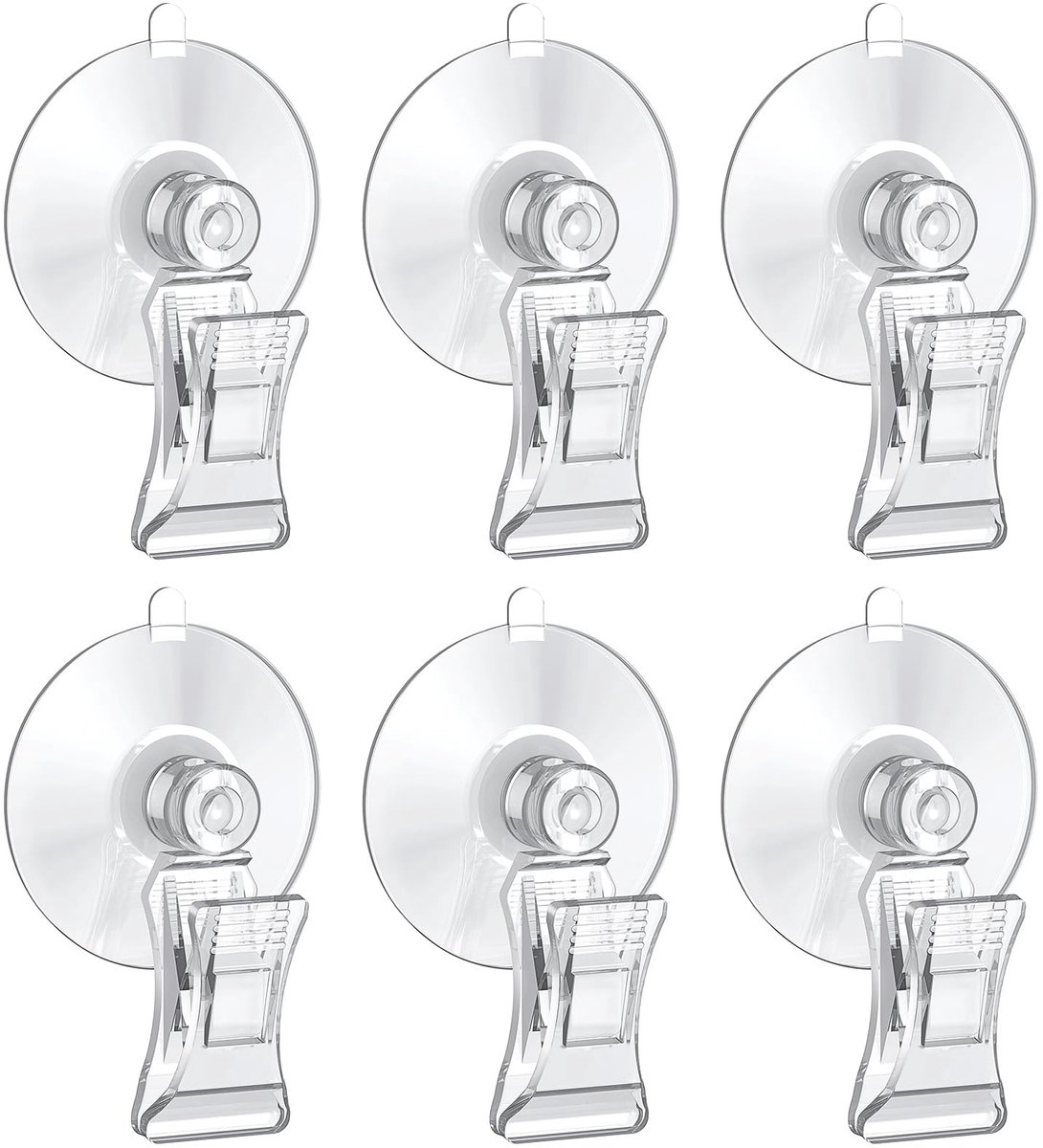 Solidchoice - Set van 6 Aquarium Zuignappen met Clips voor Onderwatergebruik