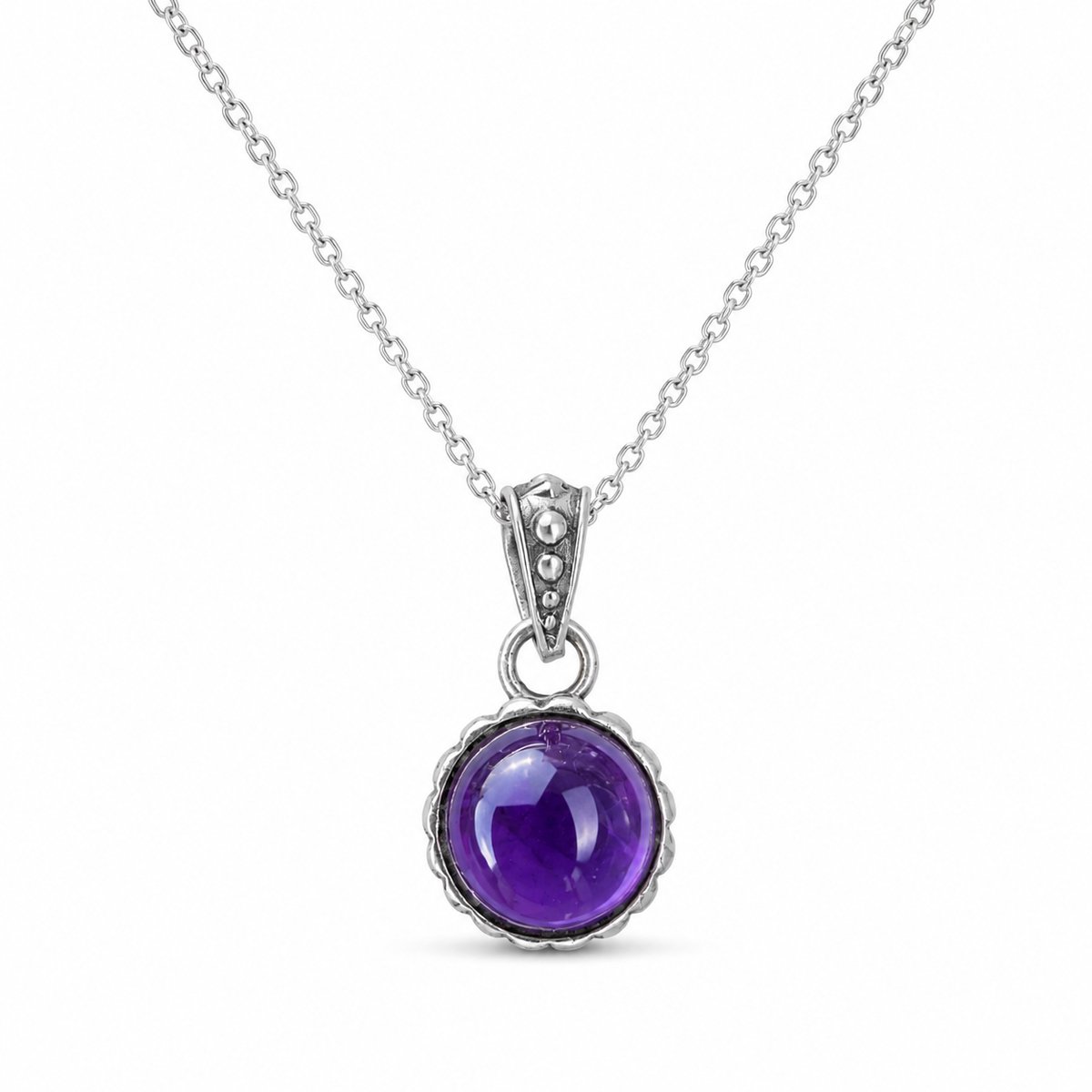 House of Jewels Amethist ketting - 42cm - 925 Zilver