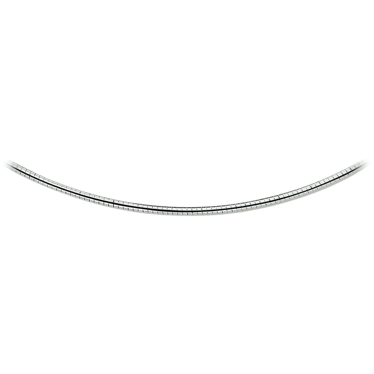925 Sterling Zilveren Omega Collier Dames – Rond 2,25 mm – 41 cm – ca. 12 gram – Gepolijste Zilveren Halsketting