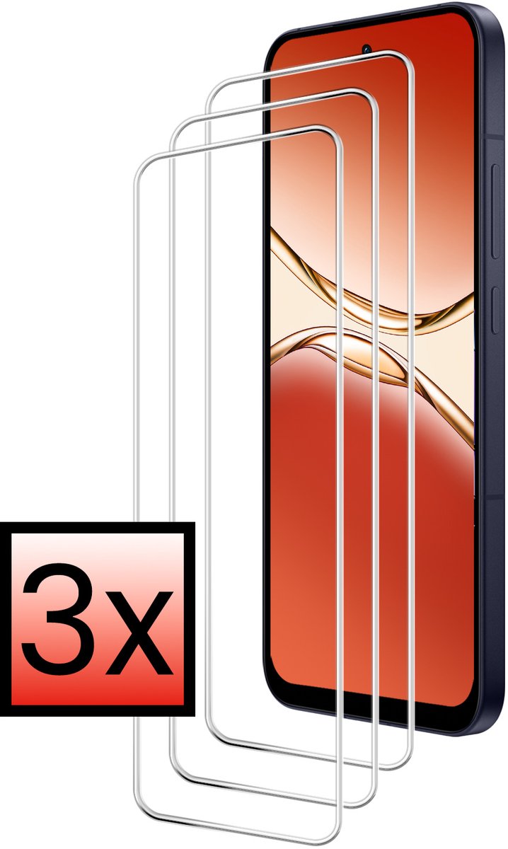Screenprotector - 3 Stuks - Geschikt voor OPPO A5 Pro - Extra Sterk - Beschermglas - Gehard Glas - Tempered Glass - Screen Protector - Bescherm Cover