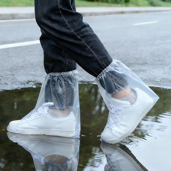 10 Paar Wegwerp Overschoenen - Waterdicht Schoenhoesjes - Waterdicht - Antislip - wegwerp - Geschikt voor de meeste schoenmaten - Transparant — afbeelding 4