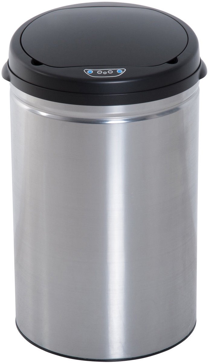 Automatische prullenbak van 30 liter met sensor - softclose deksel - bewegingssensor - waterdicht - geschikt voor kantoor - slaapkamer en keuken - zwart+zilver