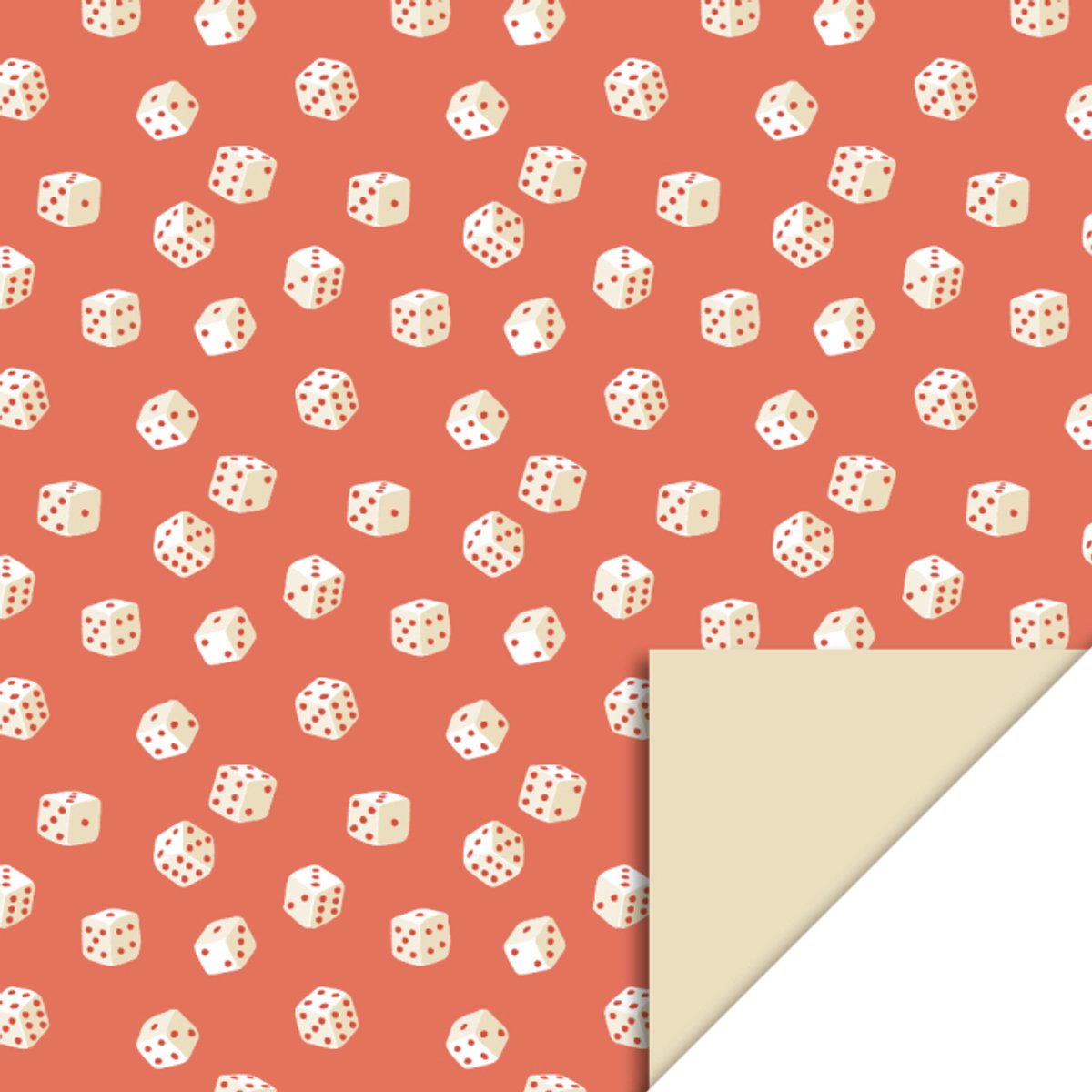 Het Inpakhuis - Cadeaupapier - Inpakpapier - Kadopapier - Game On - Light Biscuit - Dobbelsteen - 70cm x 3mtr