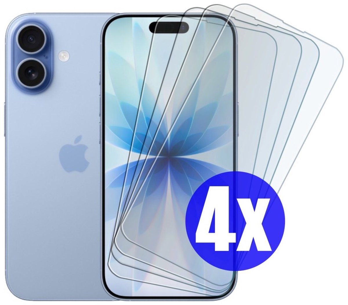 Screenprotector geschikt voor iPhone 17 - Gehard Glas - Tempered Glass Armor Screen Cover - 4 Stuks